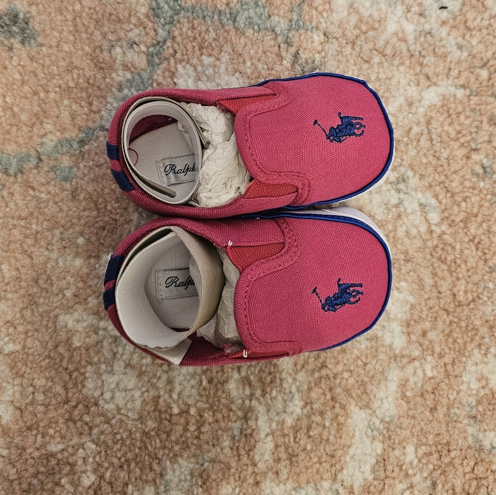BNIB Ralph Lauren Pink Baby Shoes - 6 to 9M